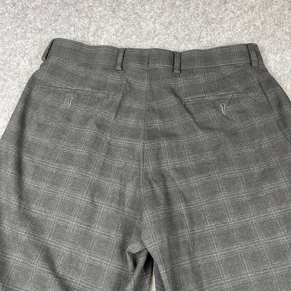 VTG Ralph Ralph Lauren Mens Pleated Cuffed Pants Gray Plaid 32X30(28) Classic - Picture 4 of 10